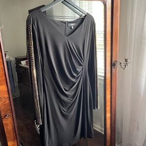 Elegant Black Dress with Gold Accents